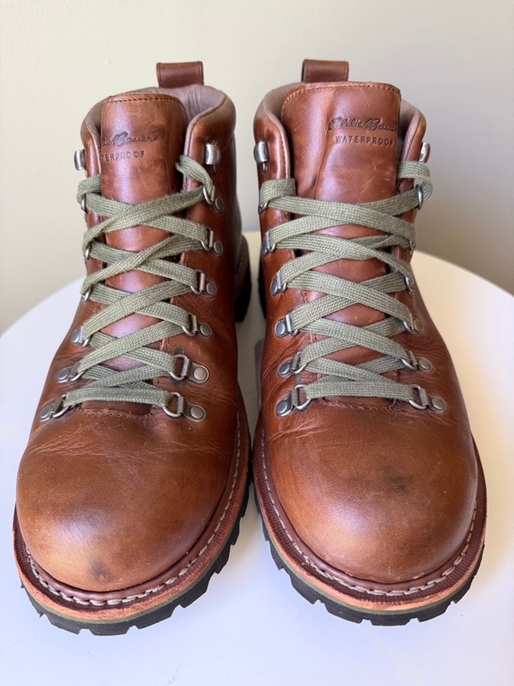 Eddie Bauer K Series Rugged Waterproof Leather Hiking Boots Vibram Sole Classic - Picture 11 of 16